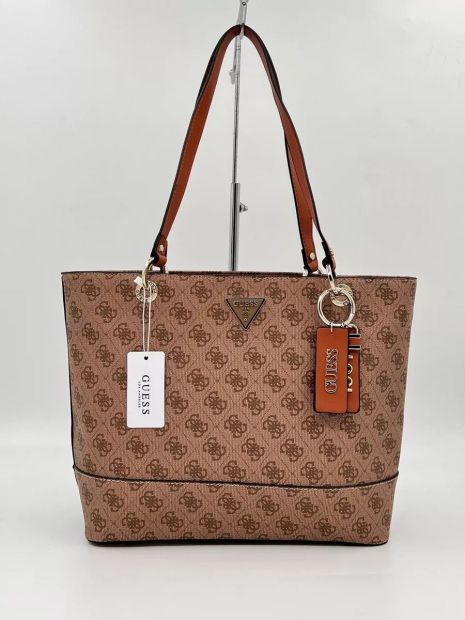 Женская сумка G004x Guess шопер бежевая