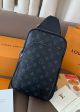 Мужская нагрудная сумка Louis Vuitton Avenue M46718 черная с орнаментом