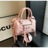 Женская сумка 7008 с двумя ручками кросс-боди розовая