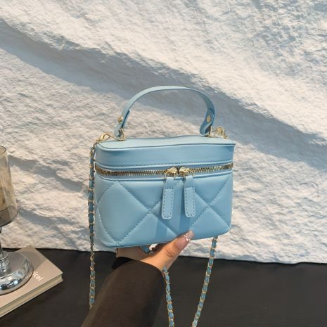 Жіноча сумка косметичка 10484 Vanity Bag крос-боді блакитна на ланцюжку Жіноча сумка косметичка 10484 Vanity Bag крос-боді блакитна на ланцюжку