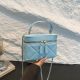 Женская сумка косметичка 10484 Vanity Bag кросс-боди голубая на цепочке