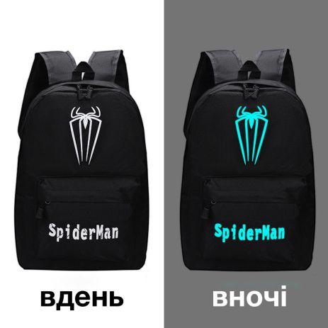 Фосфорный рюкзак школьный портфель мужской женский светящийся Spiderman Фосфорный рюкзак школьный портфель мужской женский светящийся Spiderman