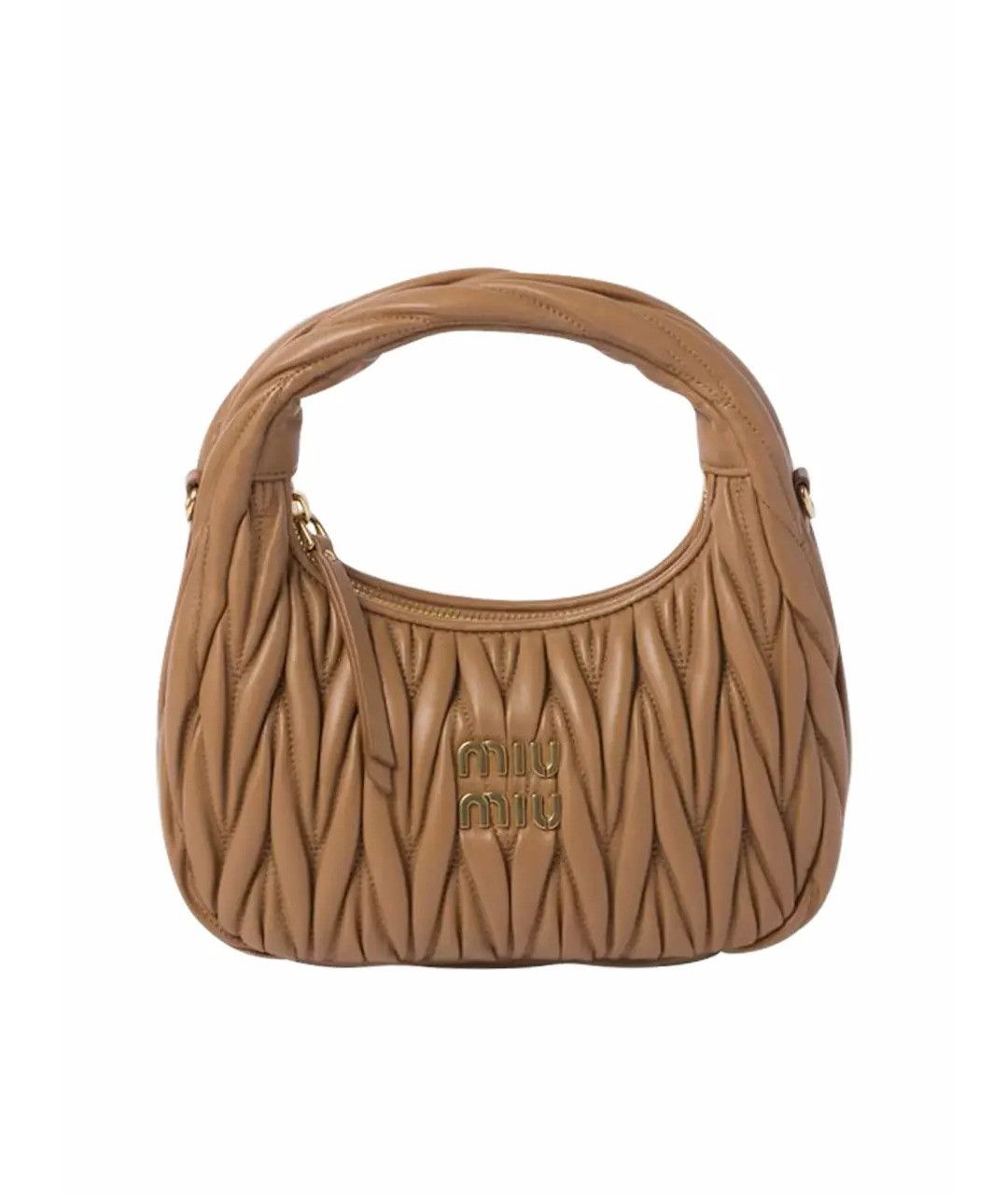 Женская сумка багет Miu miu 2178 коричневая Женская сумка багет Miu miu 2178 коричневая