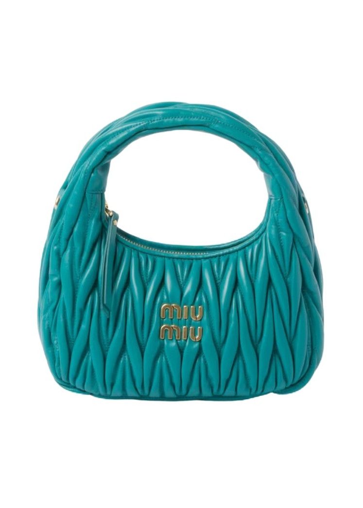 Женская сумка багет Miu miu 2178 бирюзовая Женская сумка багет Miu miu 2178 бирюзовая