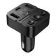 Автомобільний зарядний пристрій Hoco E87 USB/Type-C 35W c дисплеєм та FM-модулятором black