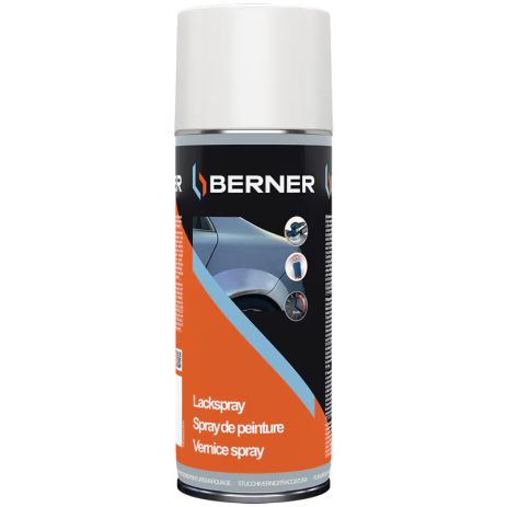 Аэрозольная матовая краска Lackspray RAL 9010 (чистый белый), 400 мл Berner