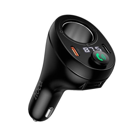 Автомобильное зарядное устройство Hoco E88 2 Type-C 35W c дисплеем и FM-модулятором black