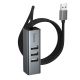 Адаптер переходник Hoco HB1D 4в1 USB to 3 USB/ RJ45 metal gray