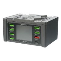 Зарядна станція з індикацією параметрів заряджання Mechanic V-Power 8 Pro 110W (6 USB 2.4А/1 USB QC 3A/1 Type C - PD 20W/ Wireless fast charging 15W)