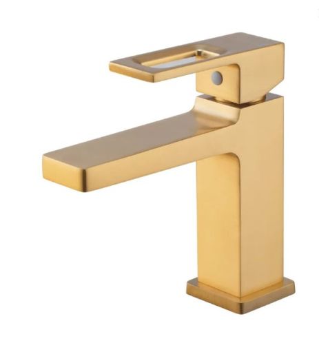 Змішувач для умивальника HAIBA KANT 001 (NUT) BRUSHED GOLD (Колір матове золото)