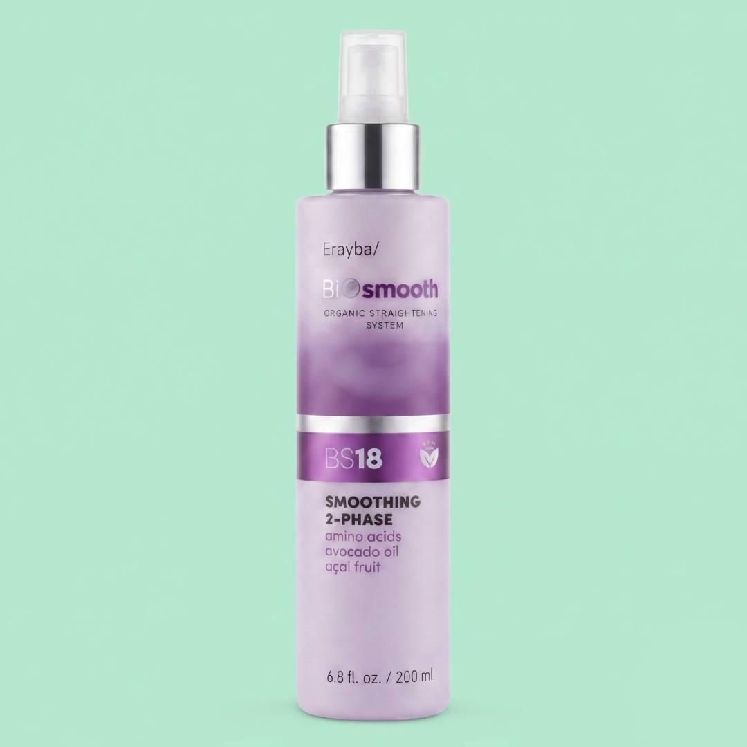 Двухфазный спрей-кондиционер Erayba BioSmooth BS18 Smoothing 2-phase conditioner несмываемый для разглаживания волос, 200 мл Двухфазный спрей-кондиционер Erayba BioSmooth BS18 Smoothing 2-phase conditioner несмываемый для разглаживания волос, 200 мл