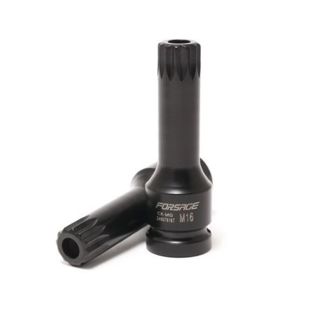 Головка-бита SPLINE глубокая ударная1/2", M5 с отверстием Forsage F-24807805T
