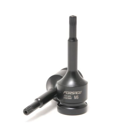 Головка-біта SPLINE глибока ударна1/2", M6 з отвором Forsage F-24807806T