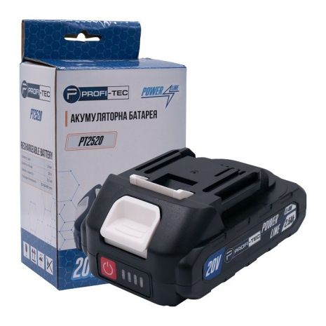 Аккумуляторная батарея PROFI-TEC PT2520MP POWERLine (20 В / 2.5 Ач, высокоточная, с индикатором)