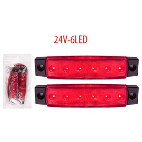 Фонарь габаритный BL-64906RD 12-24V/6LED/96х20mm/2шт (BL-64906RD 12-24V) Фонарь габаритный BL-64906RD 12-24V/6LED/96х20mm/2шт (BL-64906RD 12-24V)