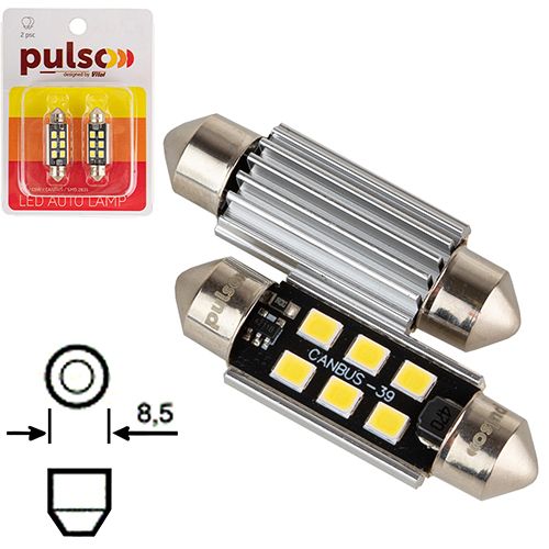 Лампа PULSO/софитная/LED C5W /39мм/CANBUS/9SMD-2835/12v/2,9W/315lm White (LP-39C5W) Лампа PULSO/софитная/LED C5W /39мм/CANBUS/9SMD-2835/12v/2,9W/315lm White (LP-39C5W)