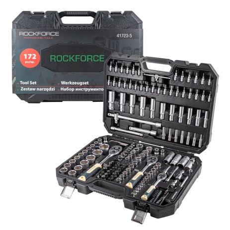 Набор инструментов 172 предмета 1/4", 3/8", 1/2" (6гр.)(4-32мм) ROCKFORCE RF-41723-5