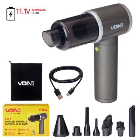 Пилосос 'VOIN' V-85CL 130W/АКБ-3x2500mAh/вологе та сухе чищення/сумка