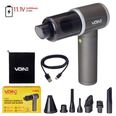 Пылесос 'VOIN' V-85CL 130W/АКБ-3x2500mAh/влажная и сухая чистка/сумка