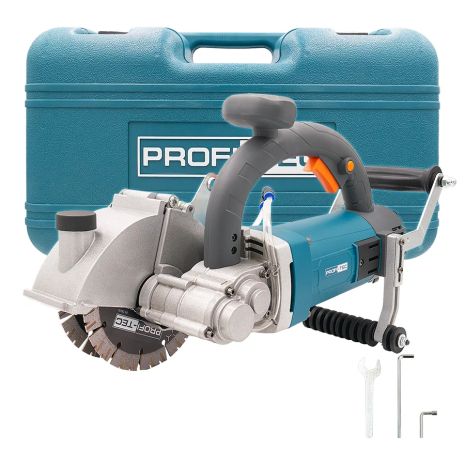 Штроборез PROFI-TEC PWC156 (2600 Вт, диск 156 мм, 6500 об/мин, с подключением подачи воды) кейс Штроборез PROFI-TEC PWC156 (2600 Вт, диск 156 мм, 6500 об/мин, с подключением подачи воды) кейс