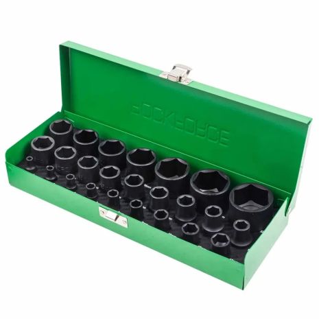 Набор ударных головок комбинированный 1/4'', 1/2'', 25пр. (6гр.) RockForce RF-50121K Набор ударных головок комбинированный 1/4'', 1/2'', 25пр. (6гр.) RockForce RF-50121K