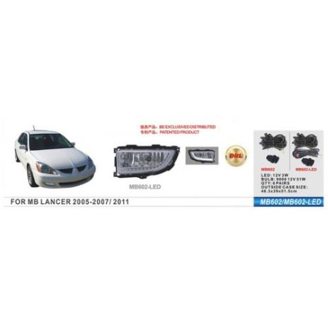 Фары доп. модель Mitsubishi Lancer 2005-07/MB-602-LED/HB4(9006)-12V51W+Led-3W/2в1/эл.проводка