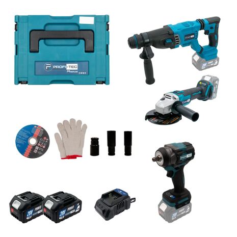 Акумуляторний набір інструментів PROFI-TEC Combo Set 3/7 POWERLine (PBH201, DGA20BL, PTW502) (2×PT2040MP (4.0 Аг), зарядний пристрій) Акумуляторний набір інструментів PROFI-TEC Combo Set 3/7 POWERLine (PBH201, DGA20BL, PTW502) (2×PT2040MP (4.0 Аг), зарядний пристрій)