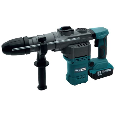 Аккумуляторный перфоратор PROFI-TEC PBH5620 (20 В, 5.6 Дж, SDS-MAX) (2хPT2080EP | 8.0 Ач, Скоростное зарядное устройство QBCD20/4 quick 4,0А, кейс)