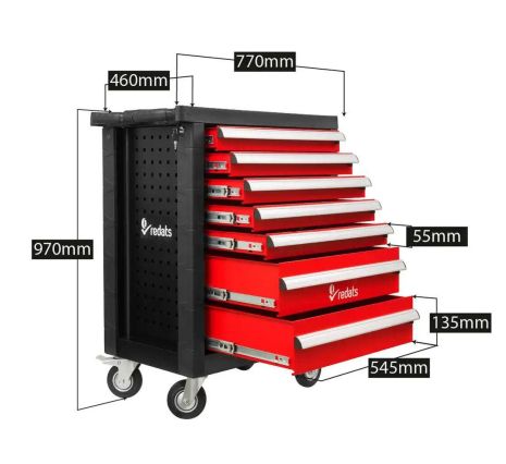 Тележка профессиональная для инструмента REDATS 7 ящиков Тележка профессиональная для инструмента REDATS 7 ящиков