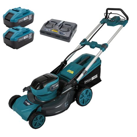 Аккумуляторная самоходная газонокосилка PROFI-TEC EasyMow 51 Pro (40 В (2×20 В), бесщеточный двигатель, мульчирование, ширина 510 мм, высота 30 - 80 мм, травосборник 50 л) 2×PT2080EP (8.0 Ач), ЗУ QBCD20/4 dual quick, коробка, заглушка для мульчирования Аккумуляторная самоходная газонокосилка PROFI-TEC EasyMow 51 Pro (40 В (2×20 В), бесщеточный двигатель, мульчирование, ширина 510 мм, высота 30 - 80 мм, травосборник 50 л) 2×PT2080EP (8.0 Ач), ЗУ QBCD20/4 dual quick, коробка, заглушка для мульчирования