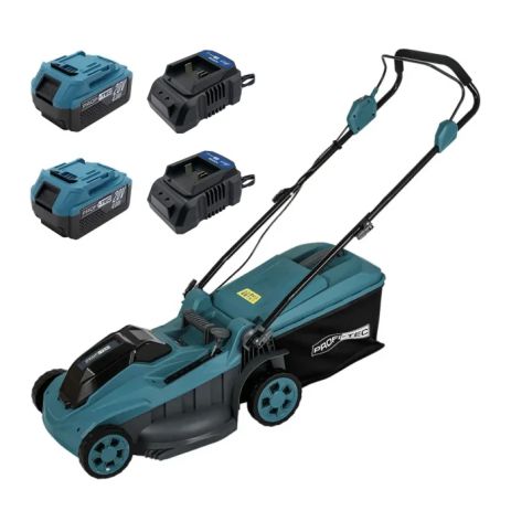 Аккумуляторная газонокосилка PROFI-TEC EcoCut 43 Lite, 40В (2х20В), ширина 430мм, Бесщеточный двигатель (2 х PT2040MP (4.0Ач), 2×зарядное устройство, коробка) Аккумуляторная газонокосилка PROFI-TEC EcoCut 43 Lite, 40В (2х20В), ширина 430мм, Бесщеточный двигатель (2 х PT2040MP (4.0Ач), 2×зарядное устройство, коробка)