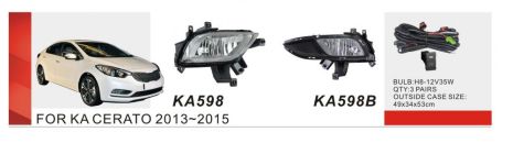Фари дод. модель KIA Cerato/2012-15/KA-598B/H8-12V35W/ел.проводка Фари дод. модель KIA Cerato/2012-15/KA-598B/H8-12V35W/ел.проводка