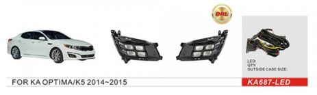 Фари дод. модель KIA Optima/K5 2013-15/KA-687-LED/DRL/ел.проводка