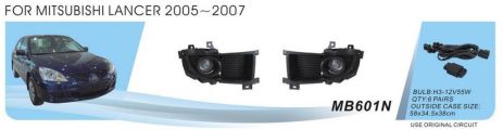 Фари дод. модель Mitsubishi Lancer 2005-07/MB-601N/H3-12V55W/ел.проводка
