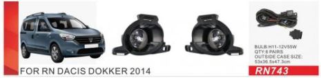 Фари дод. модель Renault Dockker 2013-/RN-743/H16-12V19W/eл.проводка