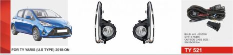 Фари дод. модель Toyota Yaris 2018-20/TY-521A/H11-12V55W/eл.проводка