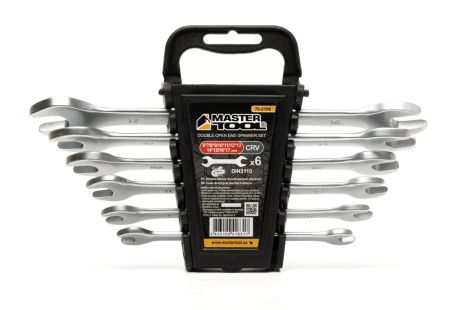 Ключі ріжкові SATIN FINISH набір 6 шт (6–17 мм) CrV DIN 3110 MASTERTOOL 70-2106
