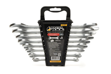 Ключі ріжкові SATIN FINISH набір 8 шт (6–20/22 мм) CrV DIN 3110 MASTERTOOL 70-2108