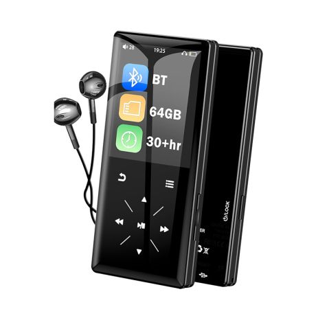 MP3-плеер A8 32 ГБ встроенной памяти Bluetooth 5.0 Hi-Fi с FM-радио и диктофоном