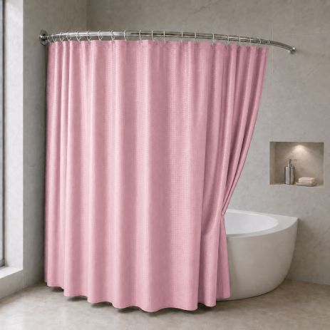 Шторка для ванной широкая 240x180 см однотонная розовая 5314/pink2