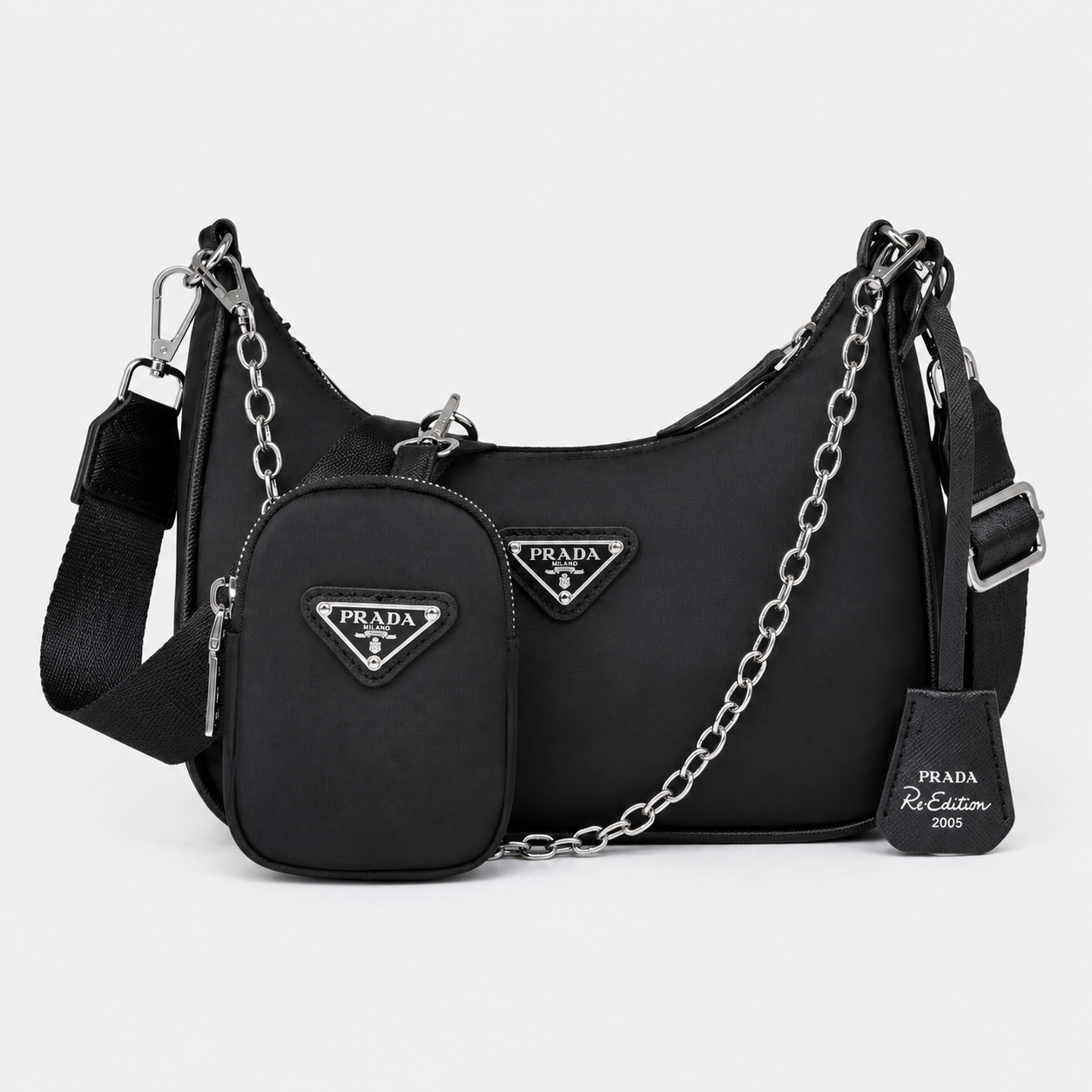 Жіноча сумка Prada хобо чорна Жіноча сумка Prada хобо чорна