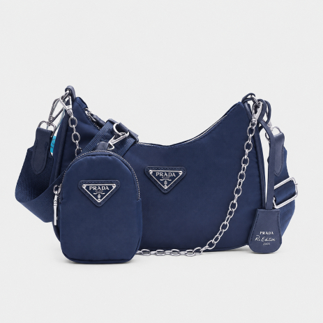 Женская сумка Prada хобо синяя Женская сумка Prada хобо синяя