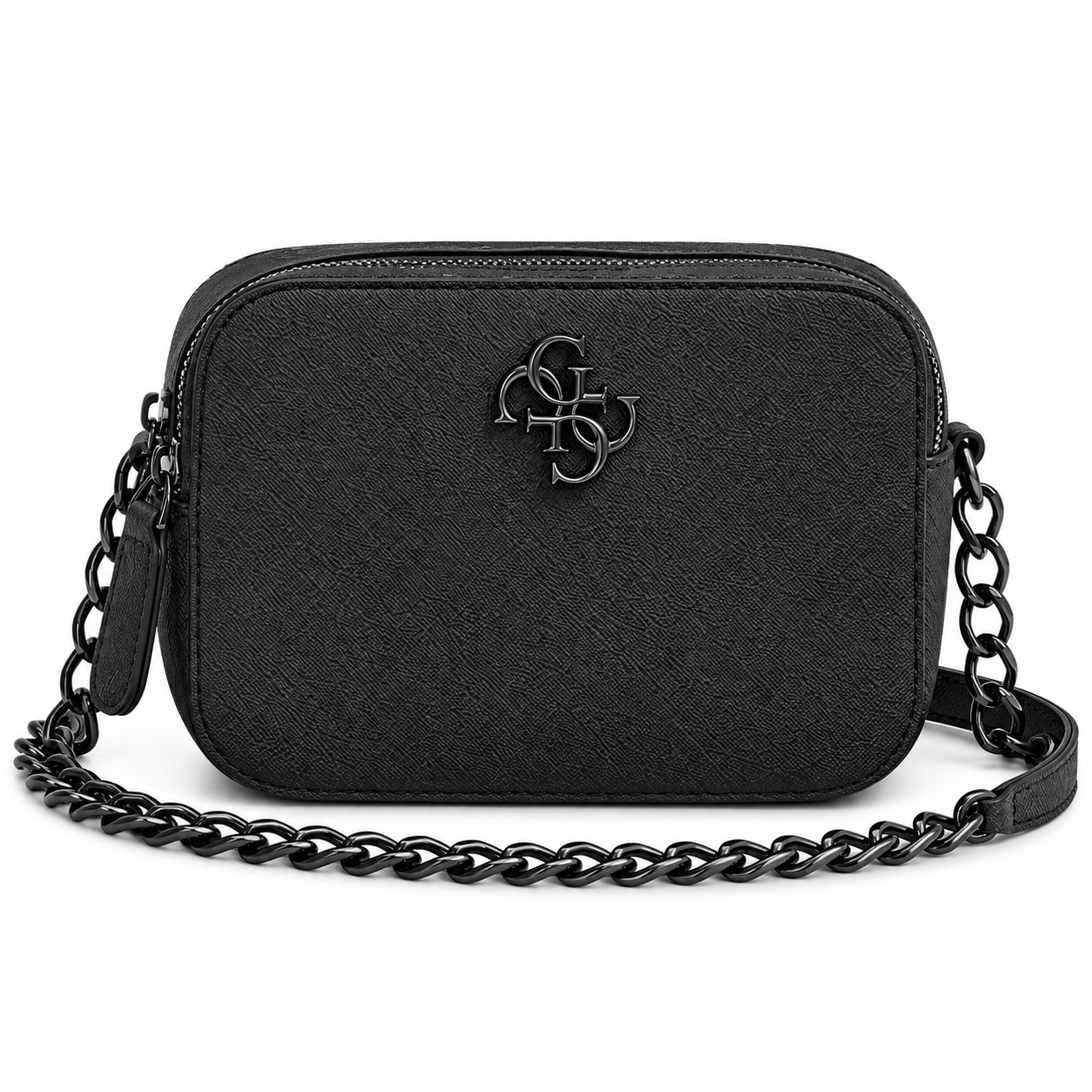 Жіноча сумка Guess крос-боді чорна з темною фурнітурою Жіноча сумка Guess крос-боді чорна з темною фурнітурою