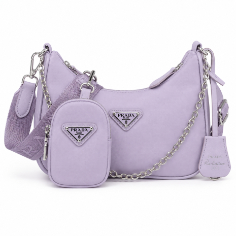Жіноча сумка Prada хобо фіолетова