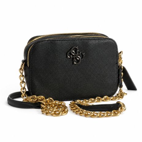 Женская сумка Guess кросс-боди черная с золотой фурнитурой Женская сумка Guess кросс-боди черная с золотой фурнитурой