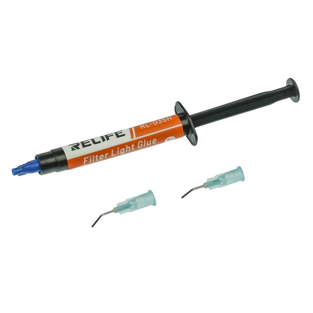 Клей UV Relife RL-035H Light filter glue, для фиксации фильтров камеры, в шприце, 3 ml Клей UV Relife RL-035H Light filter glue, для фиксации фильтров камеры, в шприце, 3 ml