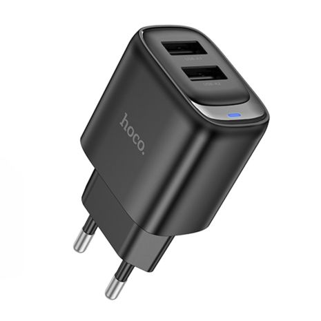 Сетевое зарядное устройство Hoco C141A 2 USB black Сетевое зарядное устройство Hoco C141A 2 USB black
