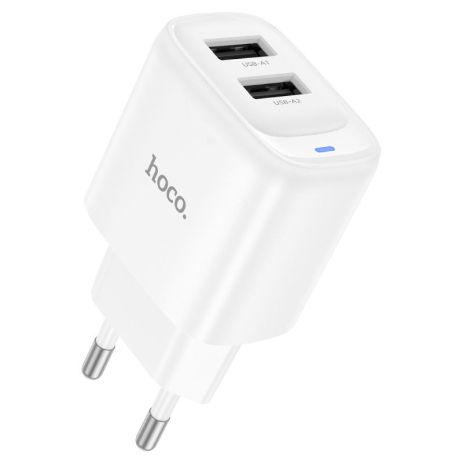 Сетевое зарядное устройство Hoco C141A 2 USB white