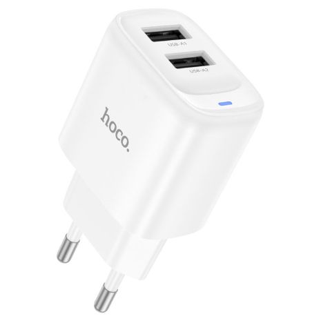 Сетевое зарядное устройство Hoco C141A 2 USB white