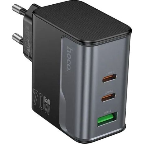 Сетевое зарядное устройство Hoco CS75A USB/ 2 Type-C PD 70W midnight black